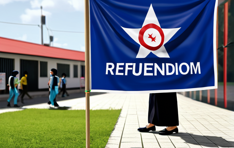 누벨칼레도니 독립 투표 역사 - The 2020 Referendum - Hopeful Youth**

"A young Kanak woman, fully clothed in modest clothing, holdi...