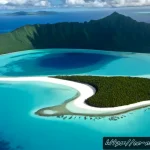 Home 23 누벨칼레도니 해양 기후 특징 - Photorealistic aerial view of New Caledonia’s vast turquoise lagoon and coral reef near Grande Terre...